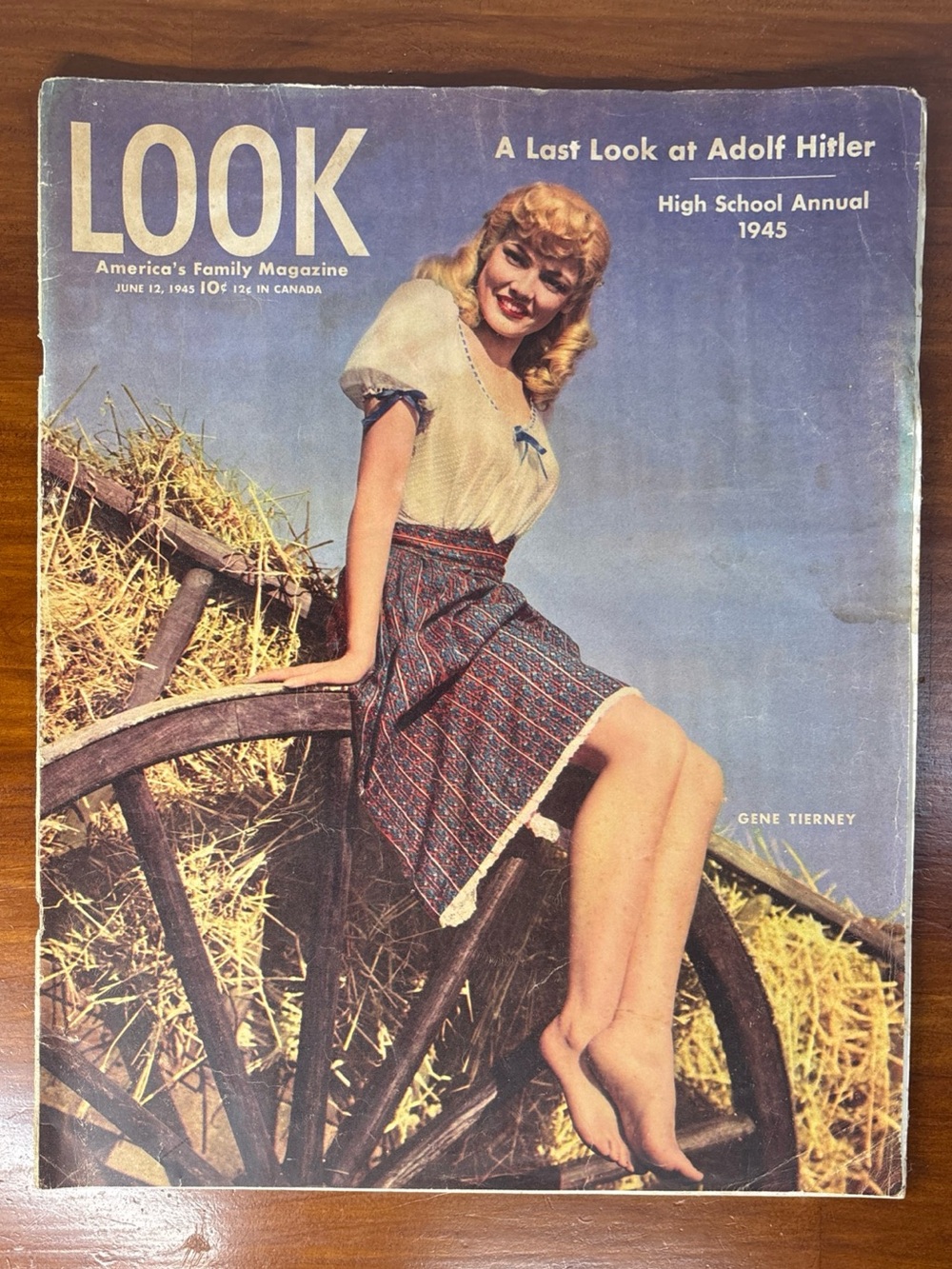 Look Magazine June 12, 1945 Gene Tierney Cover Model